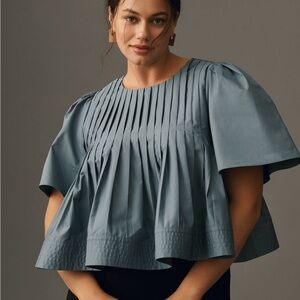 Anthropologie pleated swing top plus size 1X